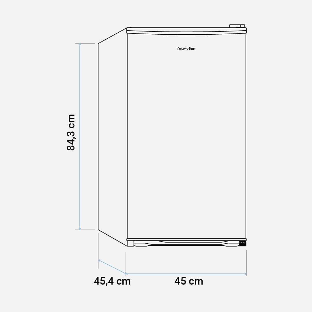 UNIVERSALBLUE Mini-réfrigérateur INOX | Petit Réfrigérateur 84L | Sous le comptoir | Porte réversible | Mini-bar