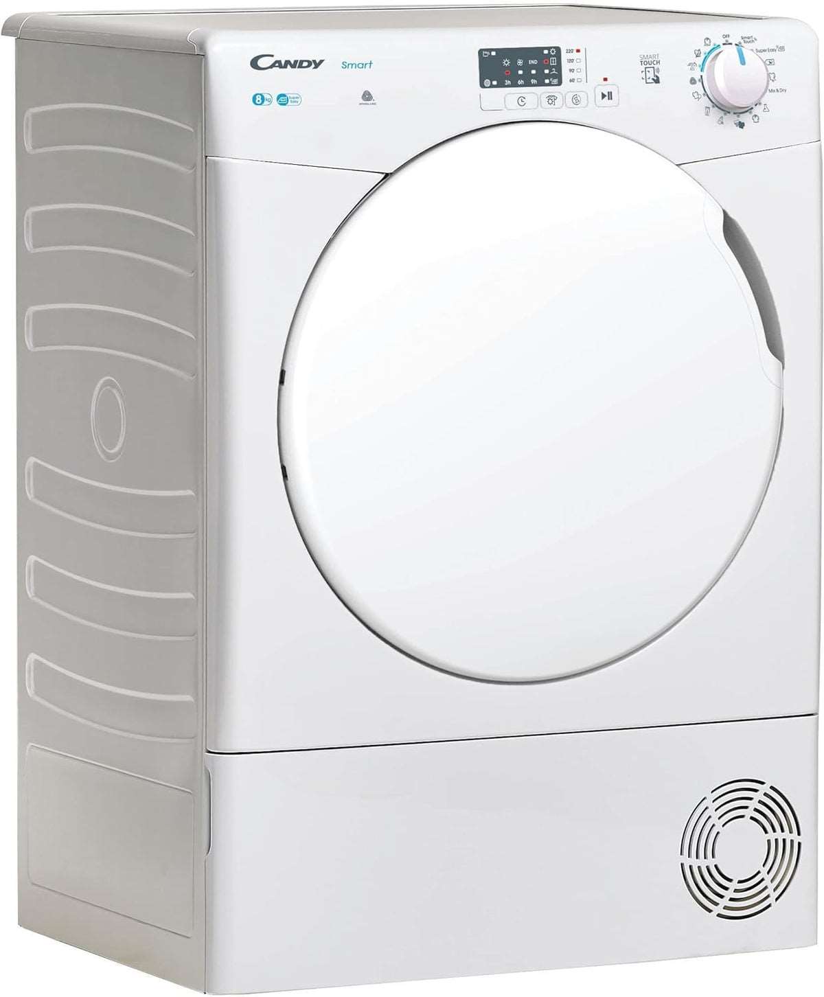 Candy Smart CSE C8LF-S, Secadora, 8 kg, bomba de calor, digitales y controles, NFC, 14 ciclos, depósito de condensaciones en zócalo, fácil planchado, arranque 3-6-9H, instalación en columna, [Clase energética B]