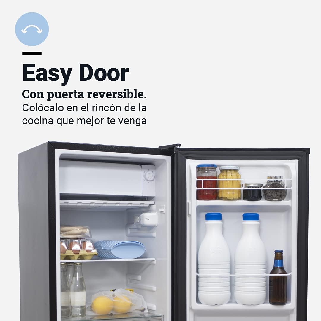 UNIVERSALBLUE Mini-réfrigérateur INOX | Petit Réfrigérateur 84L | Sous le comptoir | Porte réversible | Mini-bar