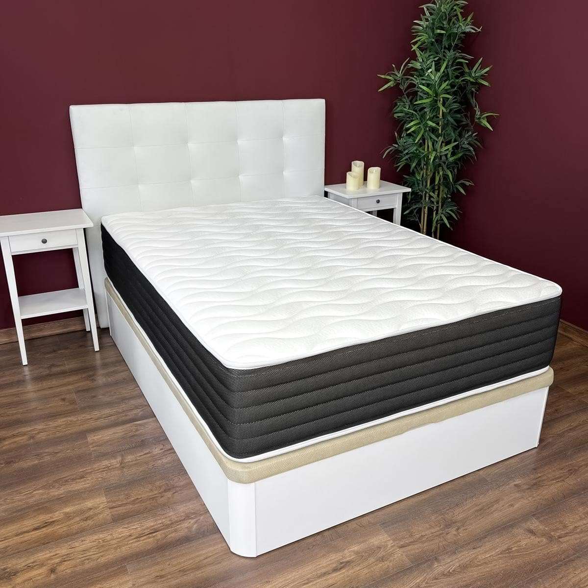 DUERMET ONLINE - Matelas Viscoélastique Réversible Visco à Poches (Côté Hiver-Été) Fermeté-Dureté Moyenne-Haute, Épaisseur 20cm, Anti-acariens, Antibactérien et Hypoallergénique, 150x190