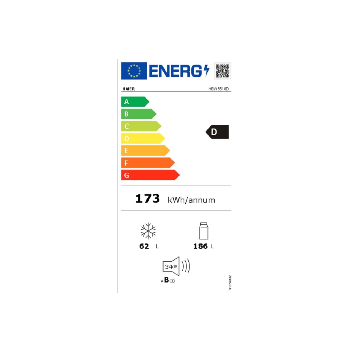 FRIGORIFICO COMBI INTEGRABLE HAIER HBW5518D DE 177CM NO FROST